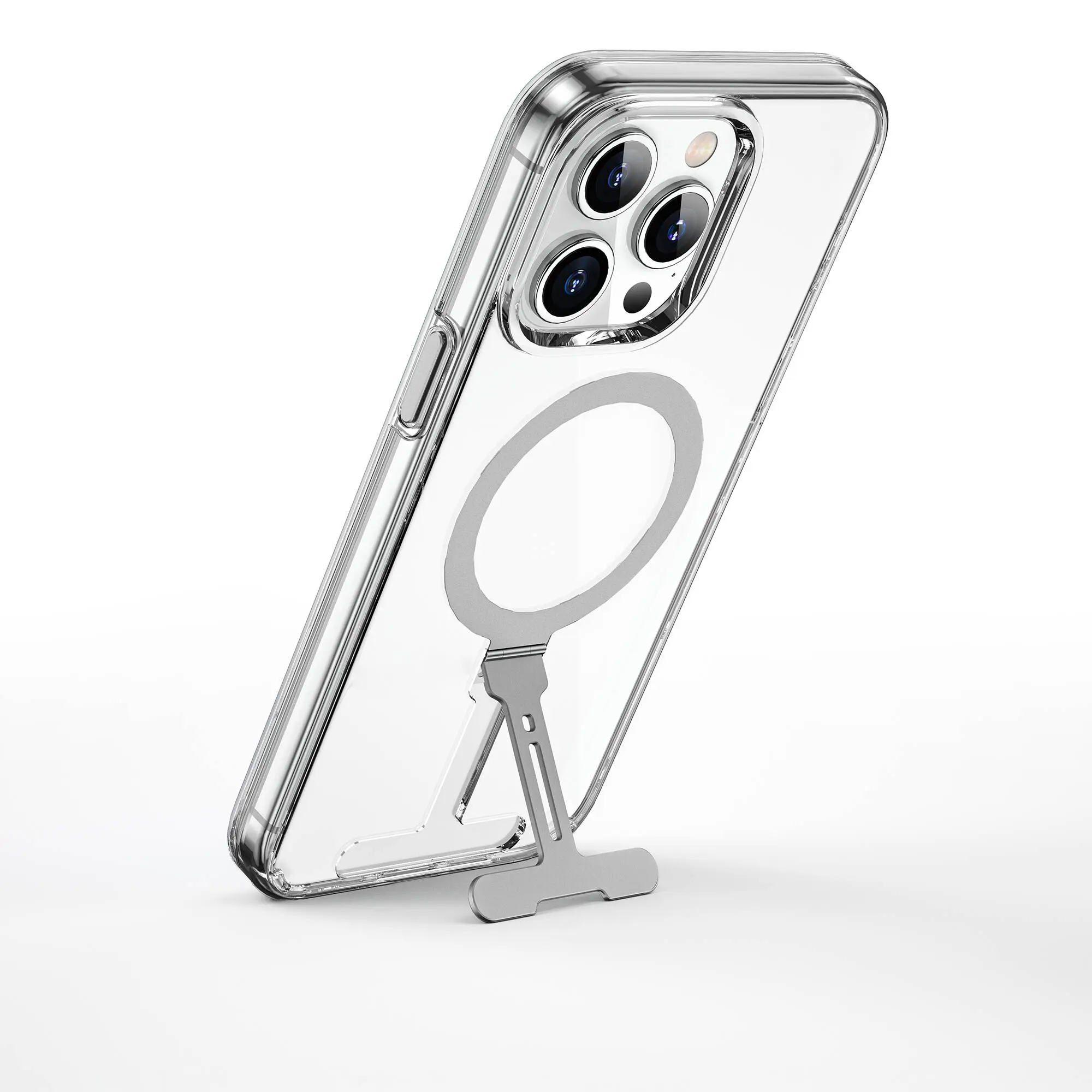 iPhone 15 Pro MagSafe Uyumlu Şeffaf Standlı Kılıf - Wiwu FYY-014
