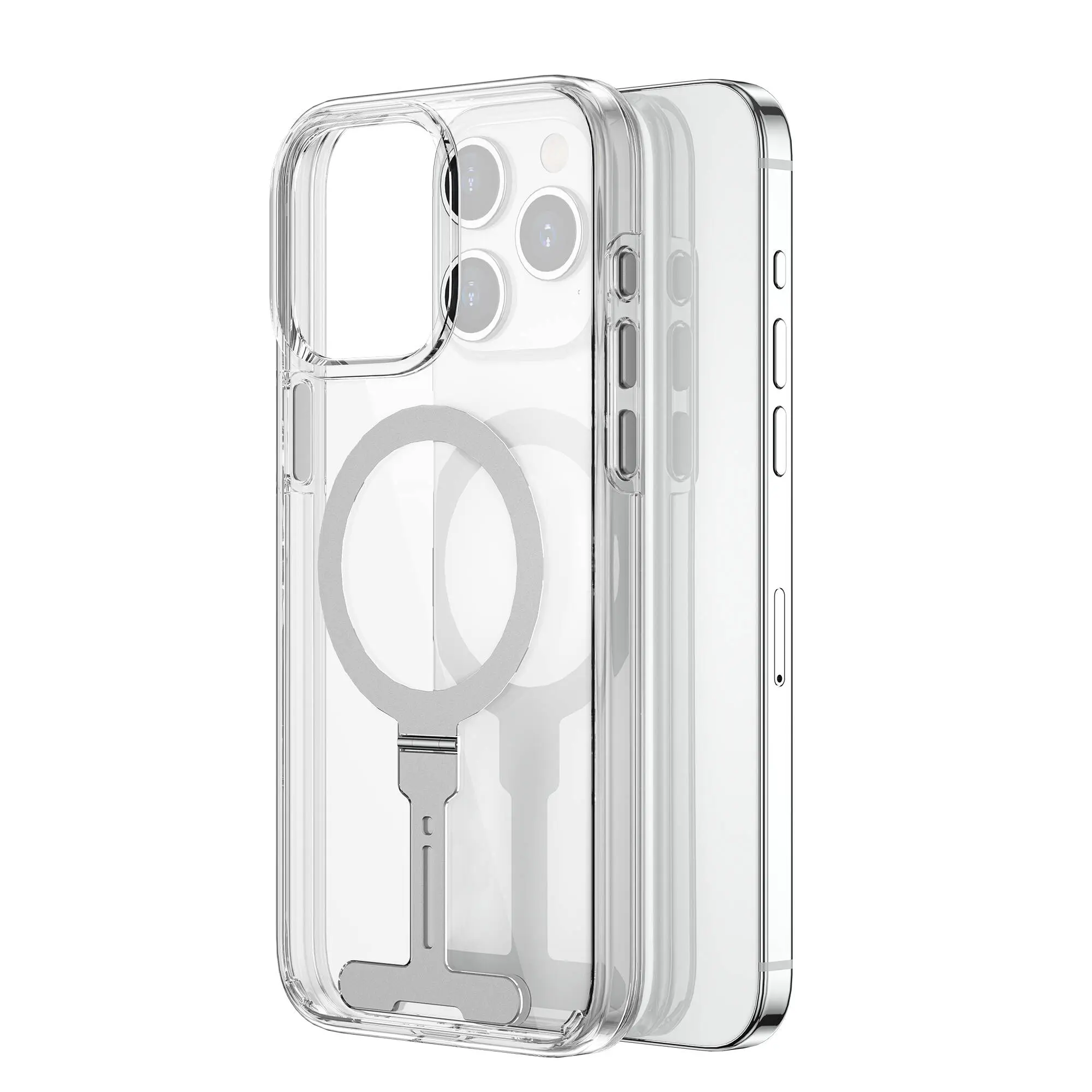 iPhone 15 Pro MagSafe Uyumlu Şeffaf Standlı Kılıf - Wiwu FYY-014