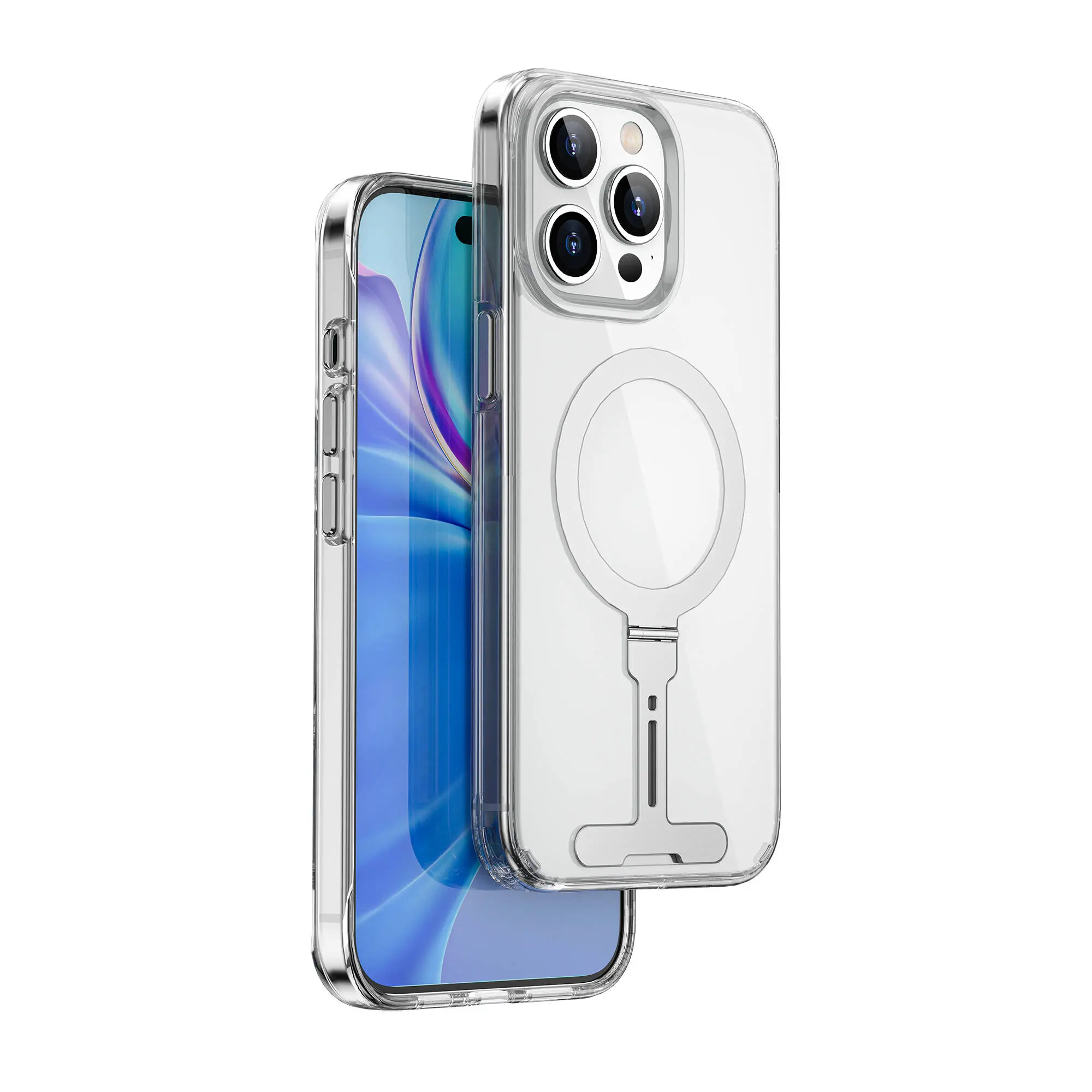 iPhone 15 Pro MagSafe Uyumlu Şeffaf Standlı Kılıf - Wiwu FYY-014