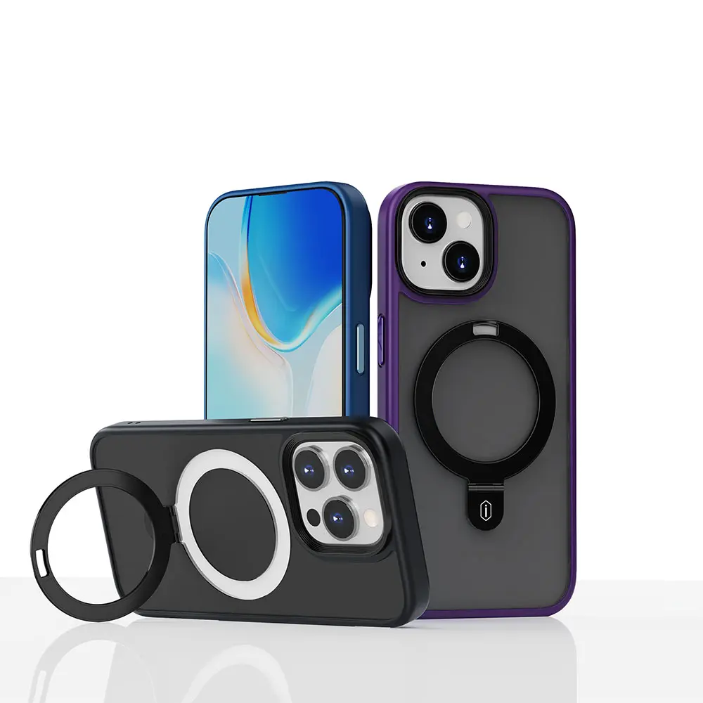 iPhone 15 Pro MagSafe Uyumlu Mat Standlı Kılıf - Wiwu ZMM-010