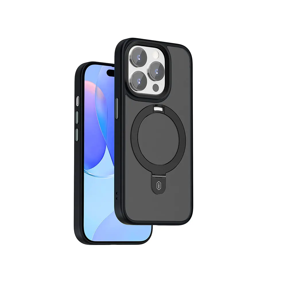 iPhone 15 Pro MagSafe Uyumlu Mat Standlı Kılıf - Wiwu ZMM-010