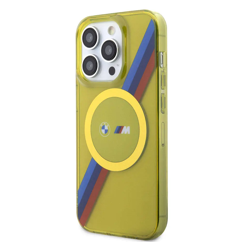 iPhone 15 Pro MagSafe Uyumlu Şeffaf Kılıf - BMW Tricolor Stripes