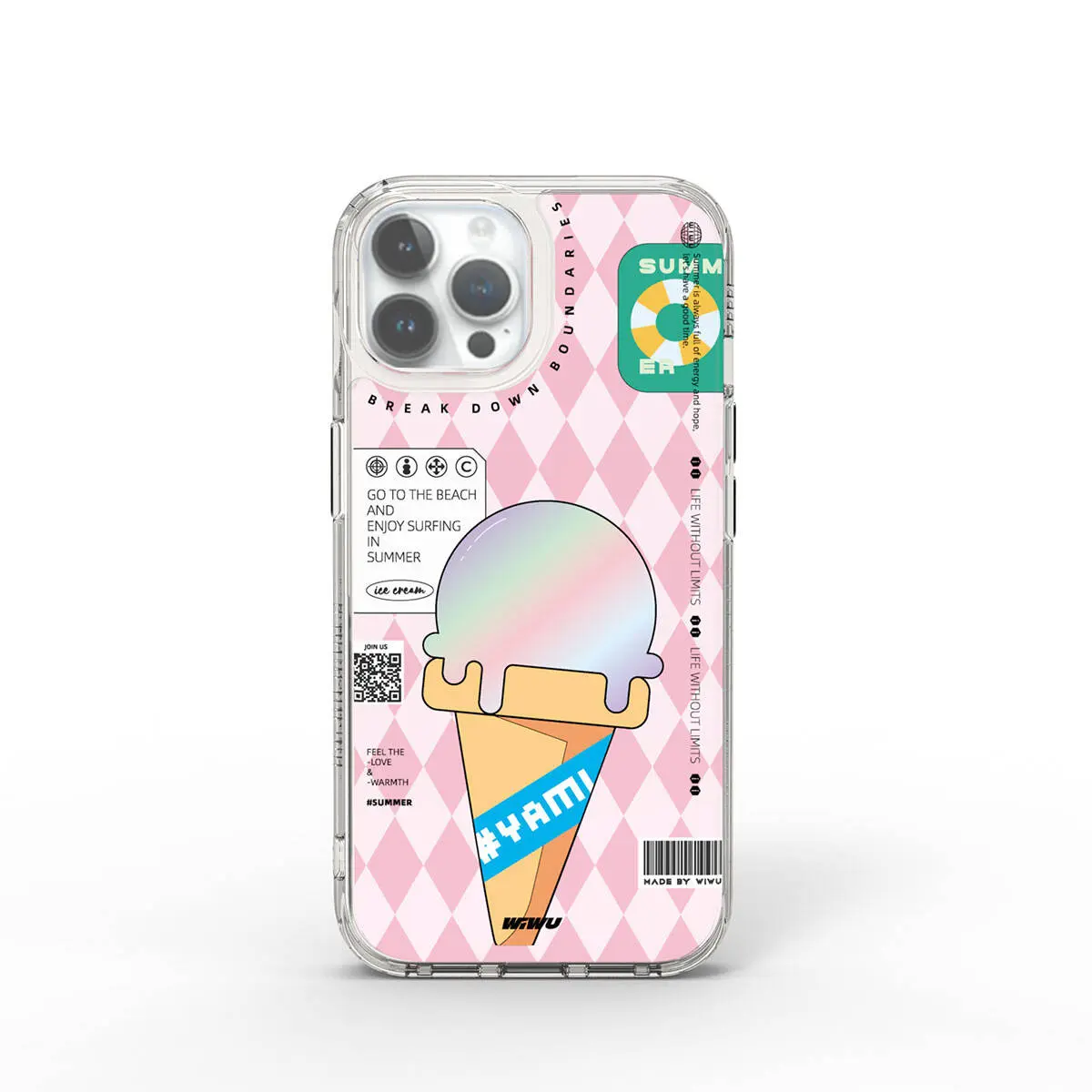 iPhone 15 Pro Çift Katman Desenli Kılıf - Wiwu Summer Serisi
