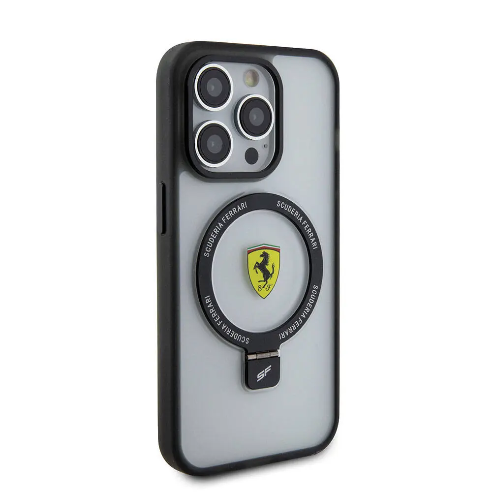 iPhone 15 Pro MagSafe Uyumlu Standlı Buzlu Yüzey Kılıf - Ferrari