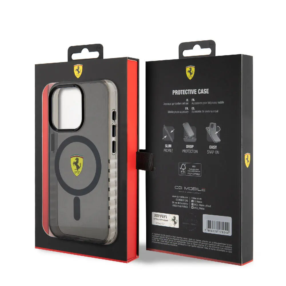 iPhone 15 Pro MagSafe Uyumlu Ferrari Lisanslı Kılıf - Tırtıklı Kenar
