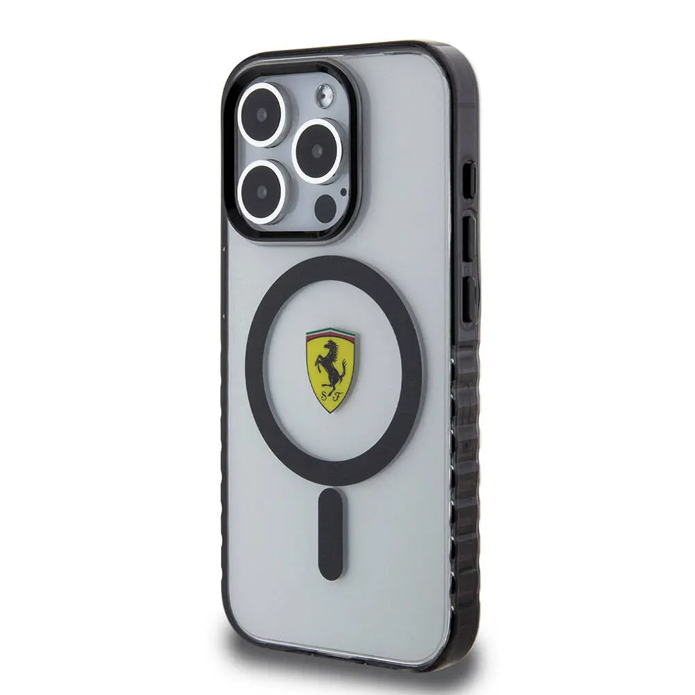 iPhone 15 Pro MagSafe Uyumlu Ferrari Lisanslı Kılıf - Tırtıklı Kenar