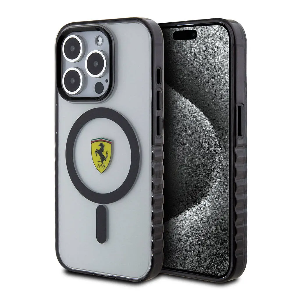 iPhone 15 Pro MagSafe Uyumlu Ferrari Lisanslı Kılıf - Tırtıklı Kenar