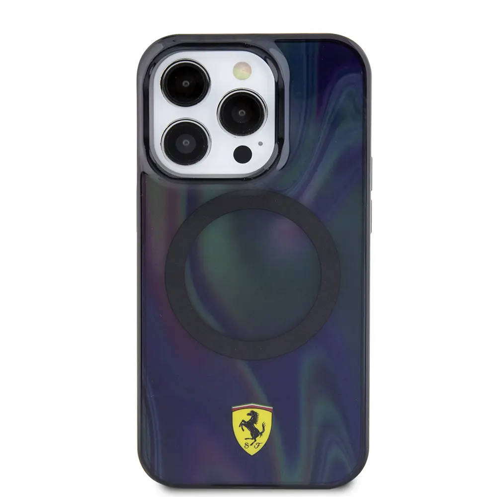 iPhone 15 Pro MagSafe Uyumlu Şeffaf Kılıf - Ferrari Iridescent