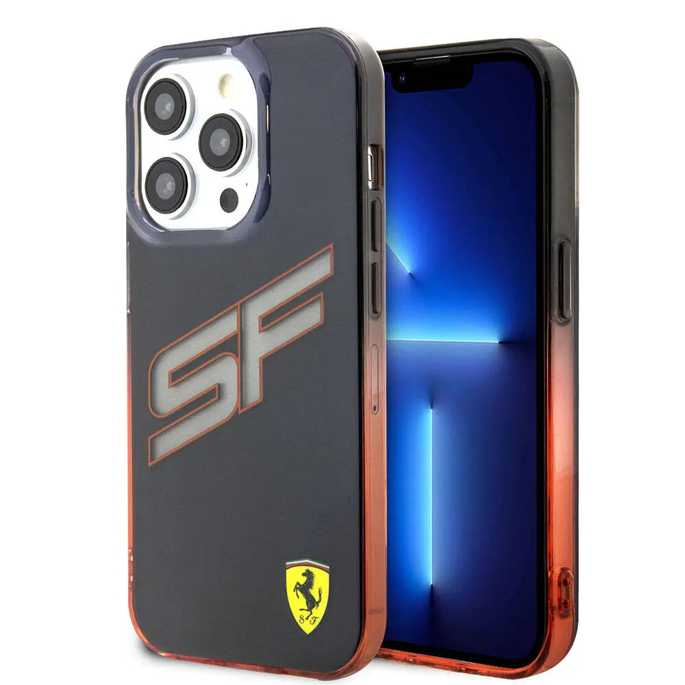 iPhone 15 Pro Şeffaf Kılıf, Renk Geçişli Kenarlı - Ferrari Lisanslı