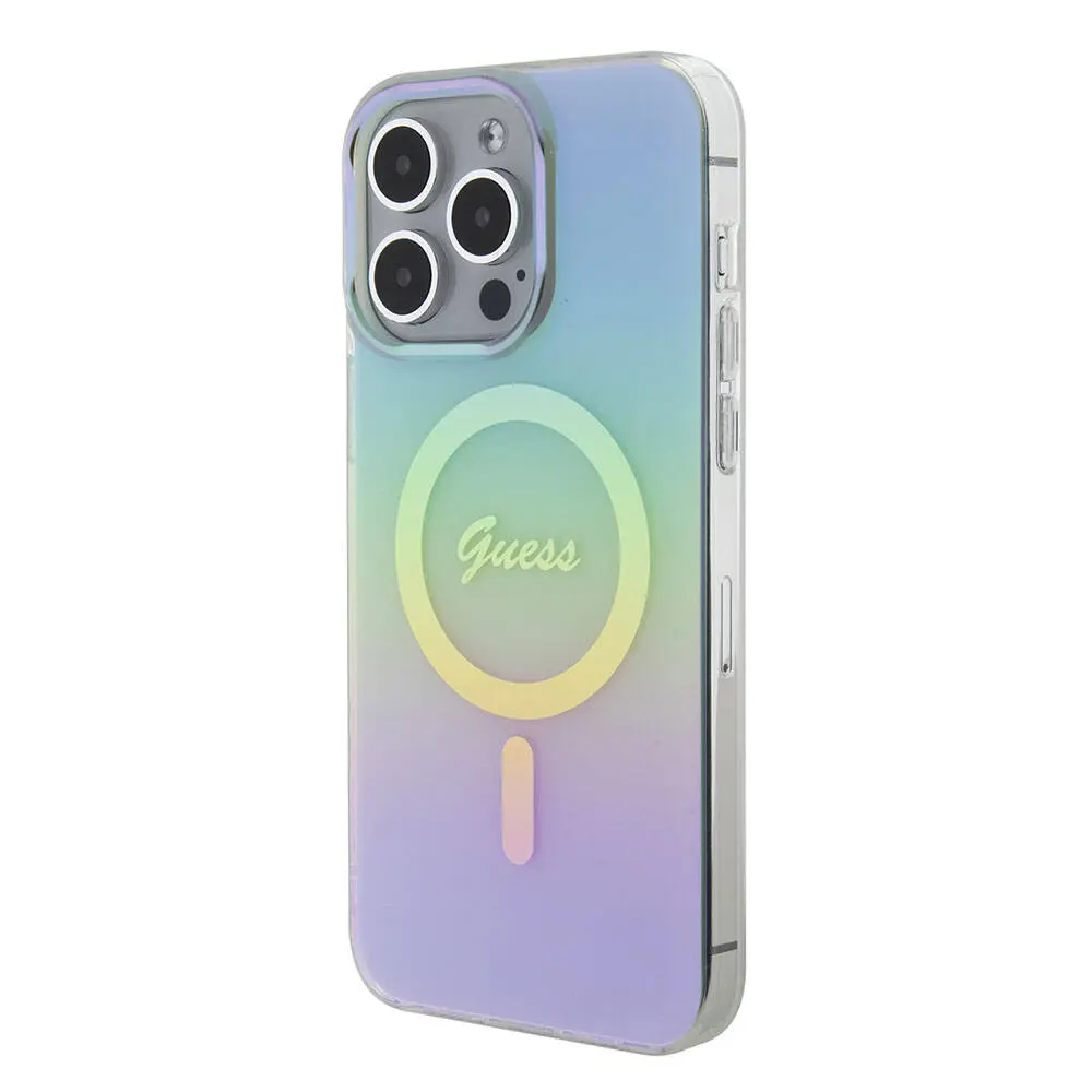 iPhone 15 Pro MagSafe Uyumlu Kılıf - Guess Iridescent Logolu
