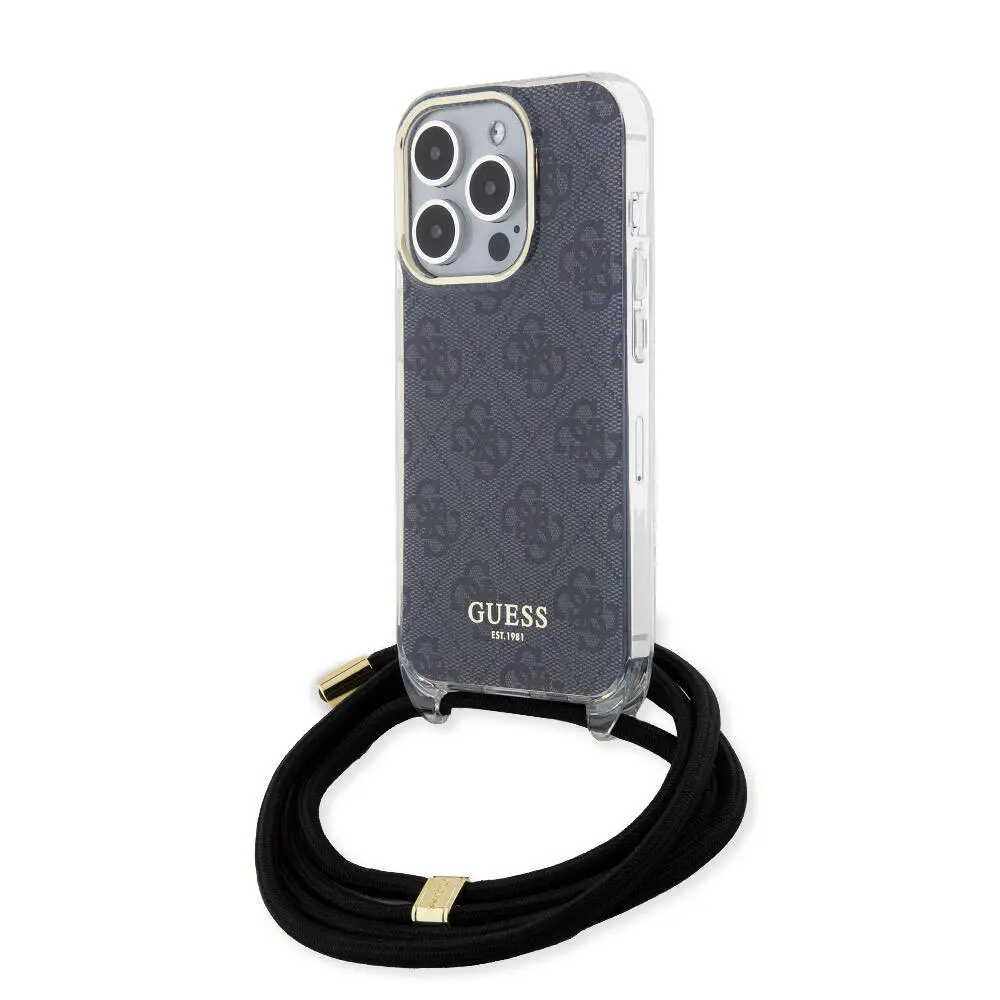 iPhone 15 Pro Çapraz Kordonlu 4G Desenli Kılıf - Guess Lisanslı