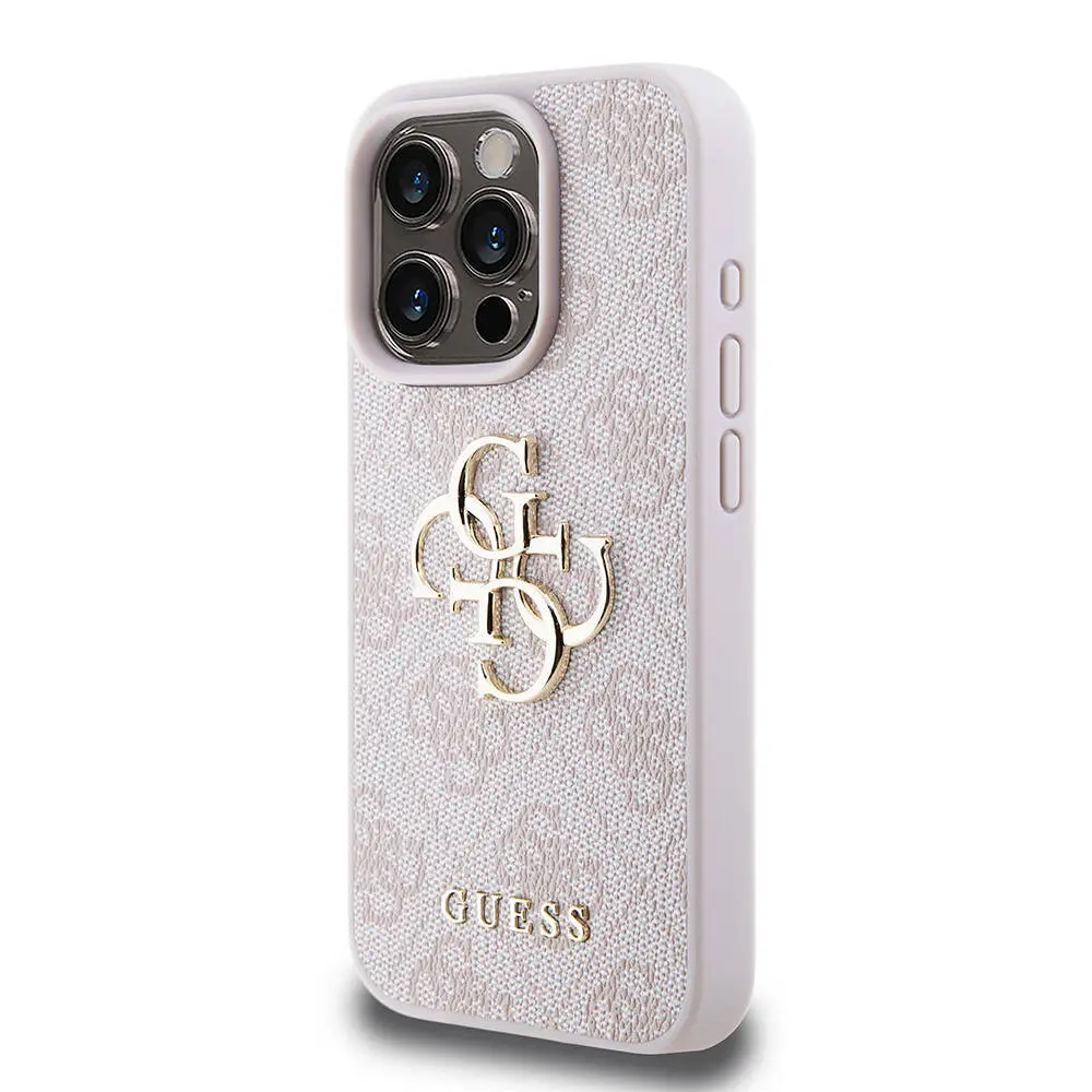 iPhone 15 Pro PU Deri Desenli Kılıf, 4G Metal Logo - Guess