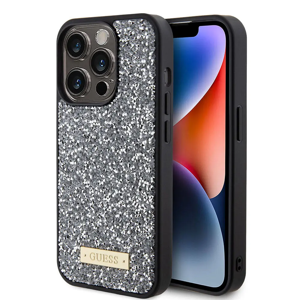 iPhone 15 Pro Taşlı Arka Yüzey Kılıf - Guess Lisanslı