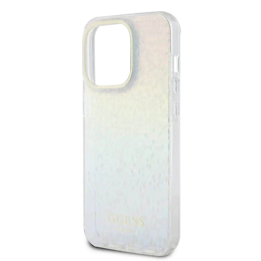 iPhone 15 Pro Guess Lisanslı Mirror Disco Yazı Logolu Kılıf