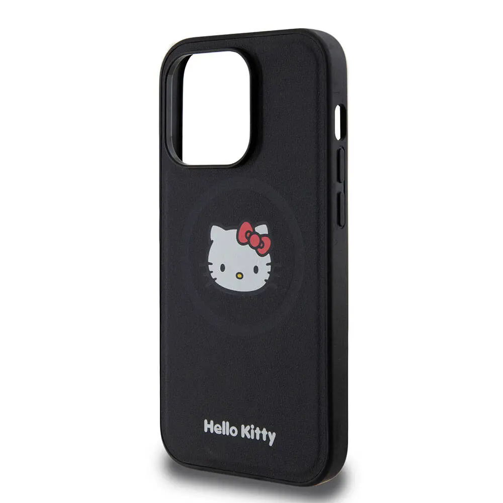 iPhone 15 Pro MagSafe Uyumlu Deri Kılıf - Hello Kitty Kitty Head