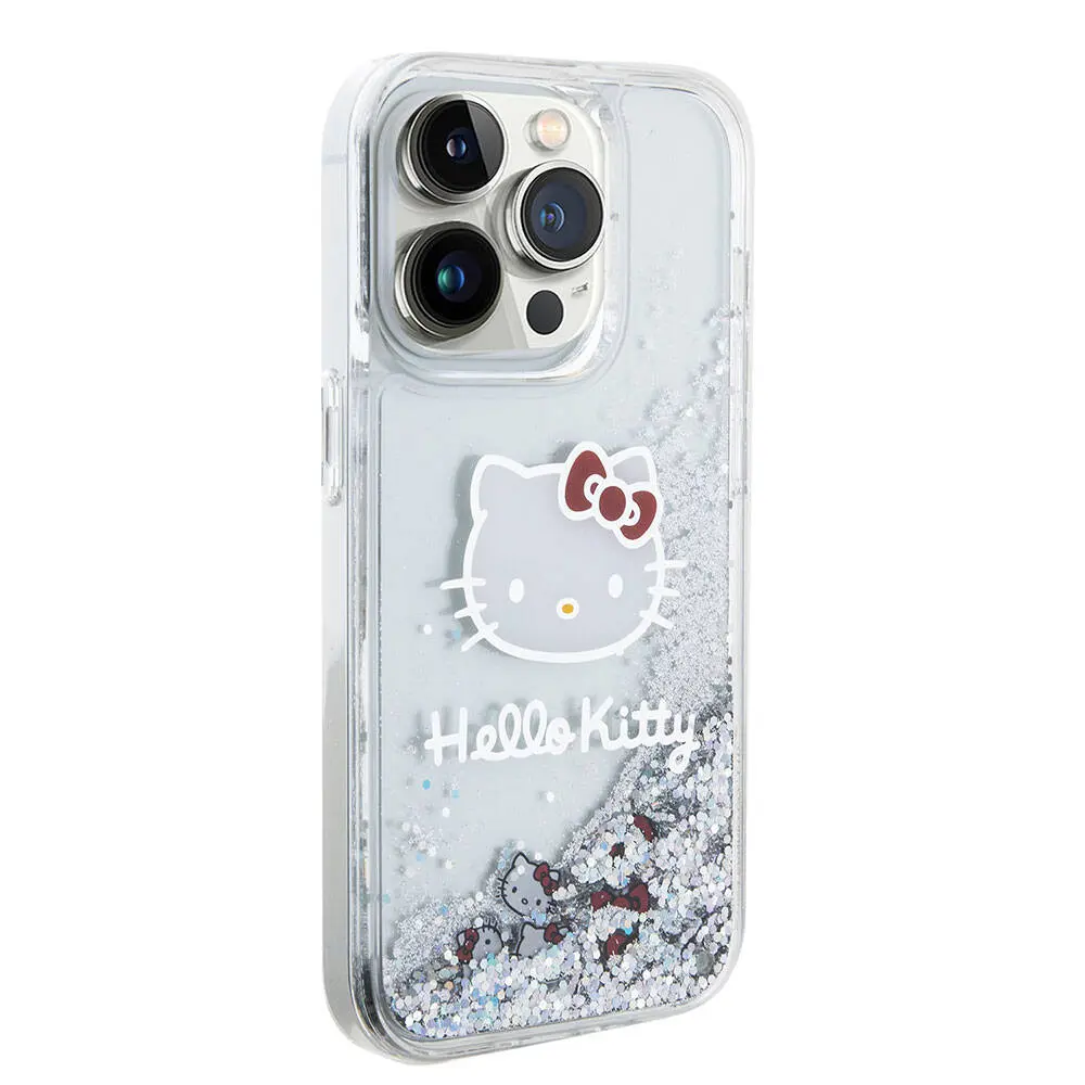 iPhone 15 Pro Sıvılı Glitter Kılıf - Hello Kitty İkonik Lisanslı