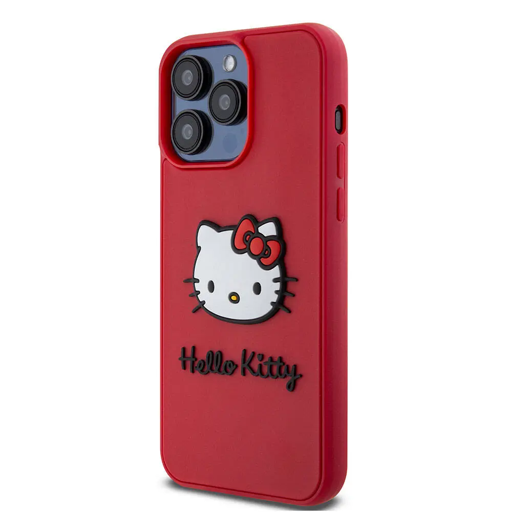 iPhone 15 Pro 3D Rubber Kitty Head Lisanslı Kılıf - Hello Kitty