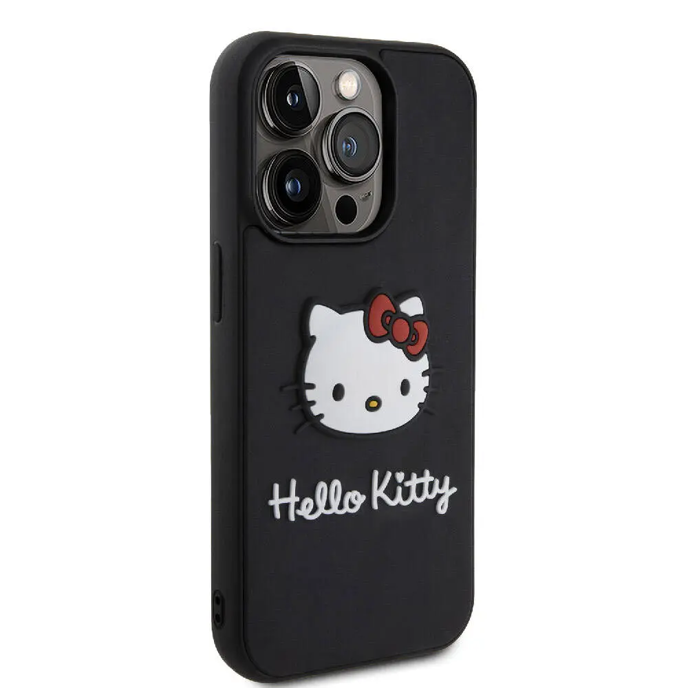iPhone 15 Pro 3D Rubber Kitty Head Lisanslı Kılıf - Hello Kitty