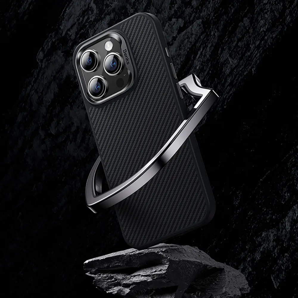 iPhone 15 Pro MagSafe Uyumlu Kevlar Kılıf - Benks Hybrid ArmorPro 600D