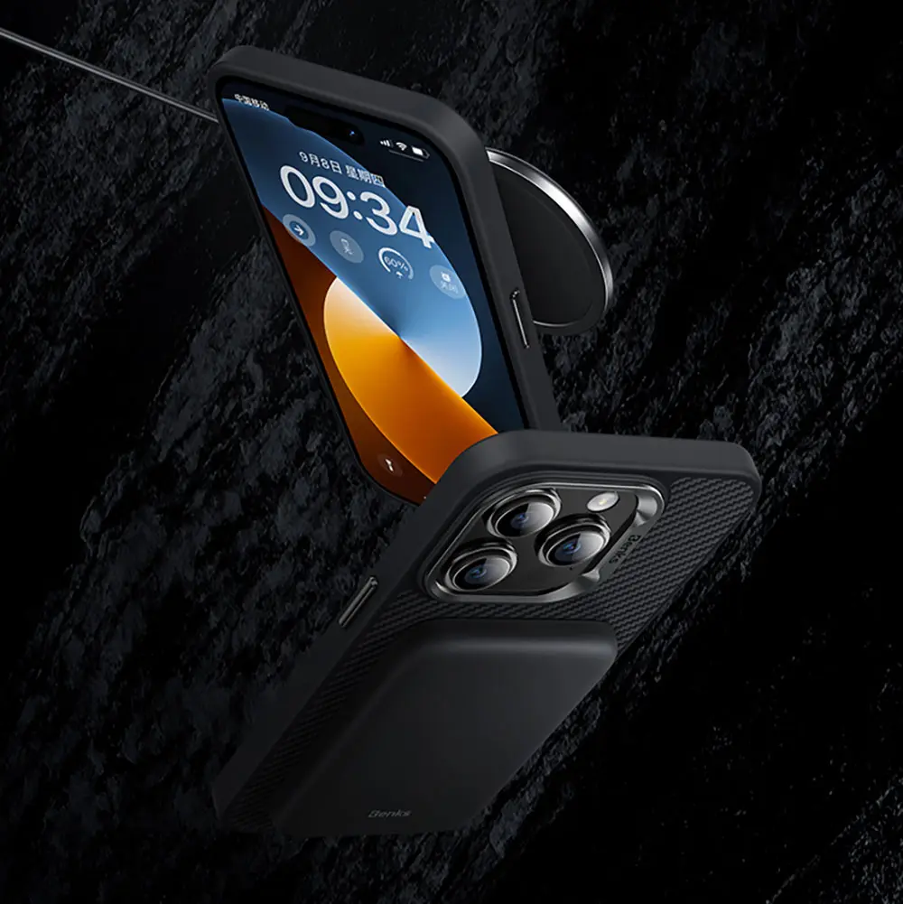 iPhone 15 Pro MagSafe Uyumlu Kevlar Kılıf - Benks Hybrid ArmorPro 600D