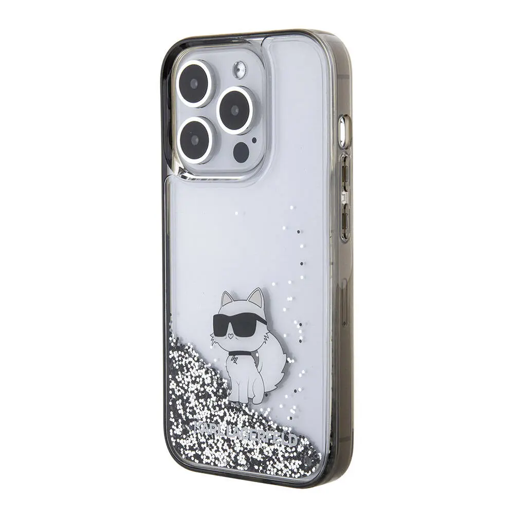 iPhone 15 Pro Sıvılı Glitter Kılıf - Karl Lagerfeld Choupette