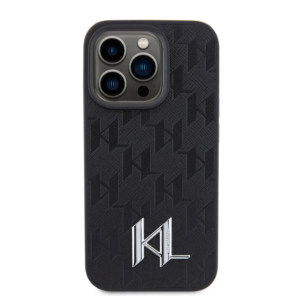 iPhone 15 Pro Kılıf, Metal Logo Detaylı Lisanslı Kapak - Karl Lagerfeld