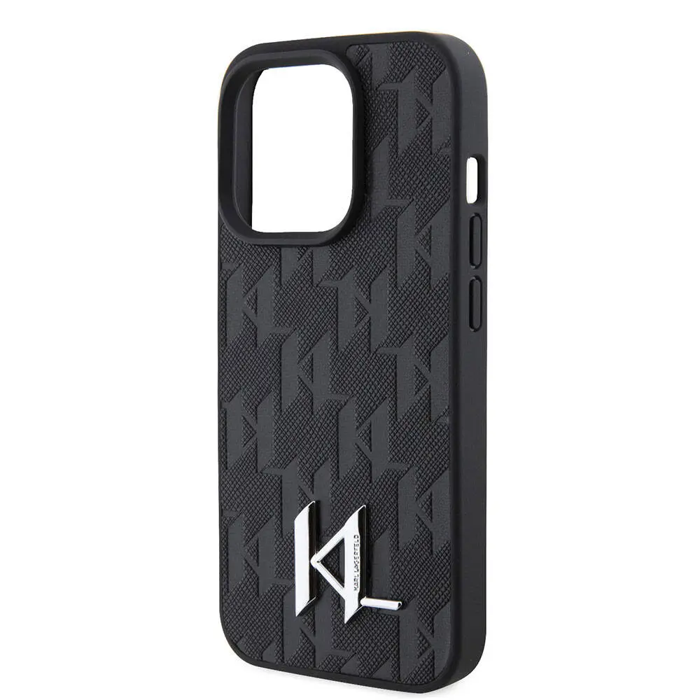 iPhone 15 Pro Kılıf, Metal Logo Detaylı Lisanslı Kapak - Karl Lagerfeld