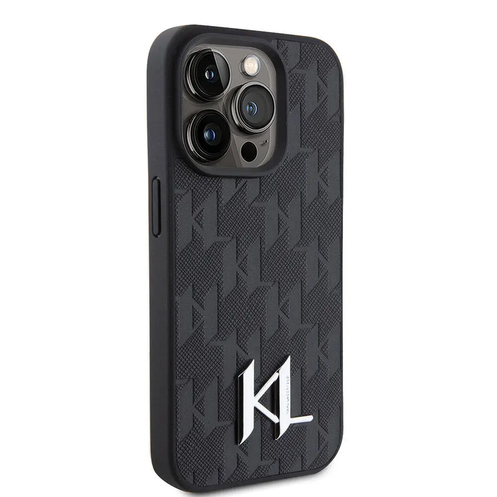iPhone 15 Pro Kılıf, Metal Logo Detaylı Lisanslı Kapak - Karl Lagerfeld
