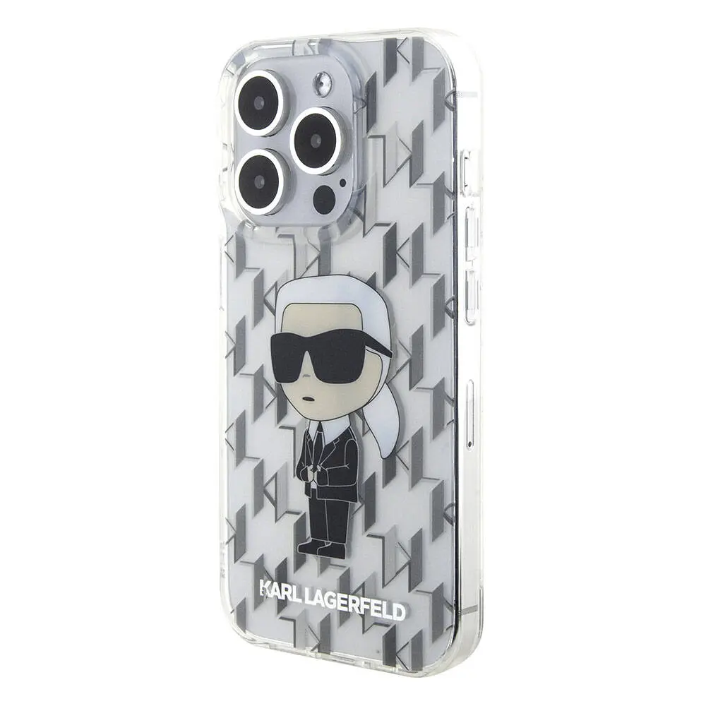 iPhone 15 Pro Kılıf, IML İkonik Monogram Desenli - Karl Lagerfeld