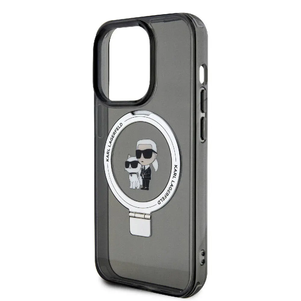 iPhone 15 Pro MagSafe Uyumlu Ring Standlı Kılıf - Karl Lagerfeld K&C İkonik