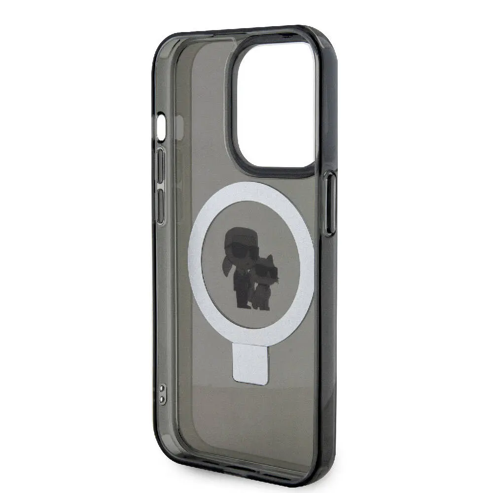 iPhone 15 Pro MagSafe Uyumlu Ring Standlı Kılıf - Karl Lagerfeld K&C İkonik