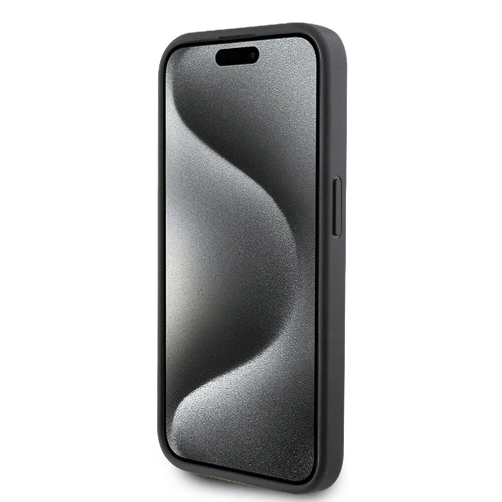 iPhone 15 Pro Kartlıklı Saffiano Kılıf - Karl Lagerfeld Metal Logo