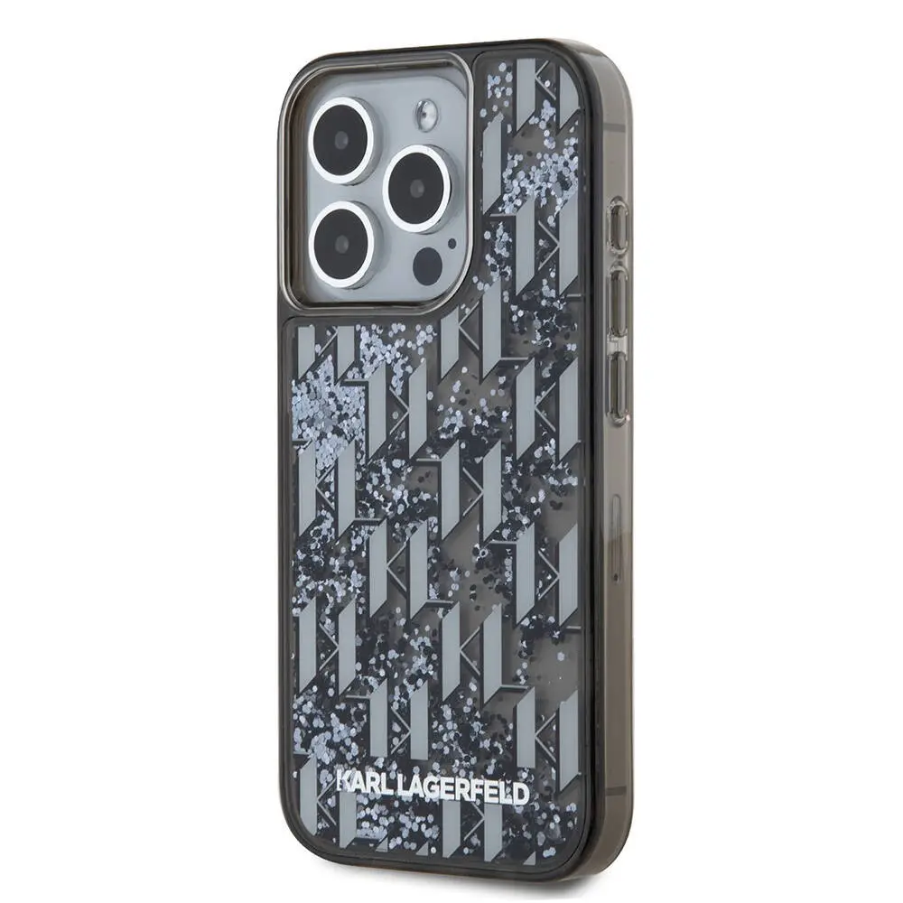 iPhone 15 Pro Simli KL Yazılı Monogram Gradient Kılıf - Karl Lagerfeld