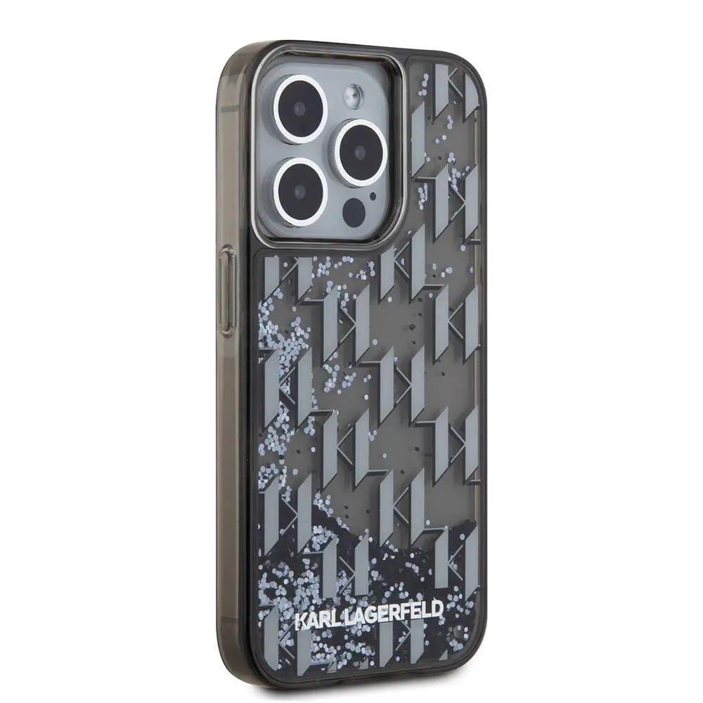 iPhone 15 Pro Simli KL Yazılı Monogram Gradient Kılıf - Karl Lagerfeld