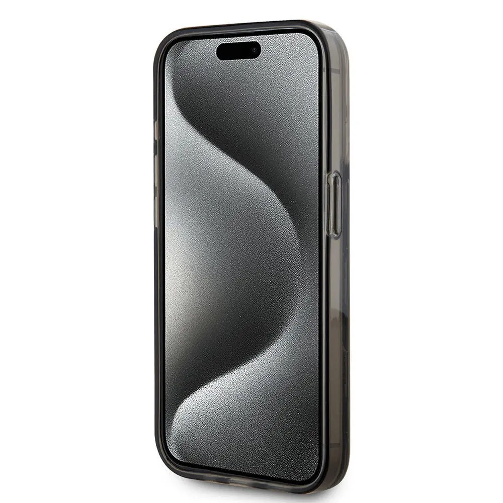 iPhone 15 Pro Simli KL Yazılı Monogram Gradient Kılıf - Karl Lagerfeld