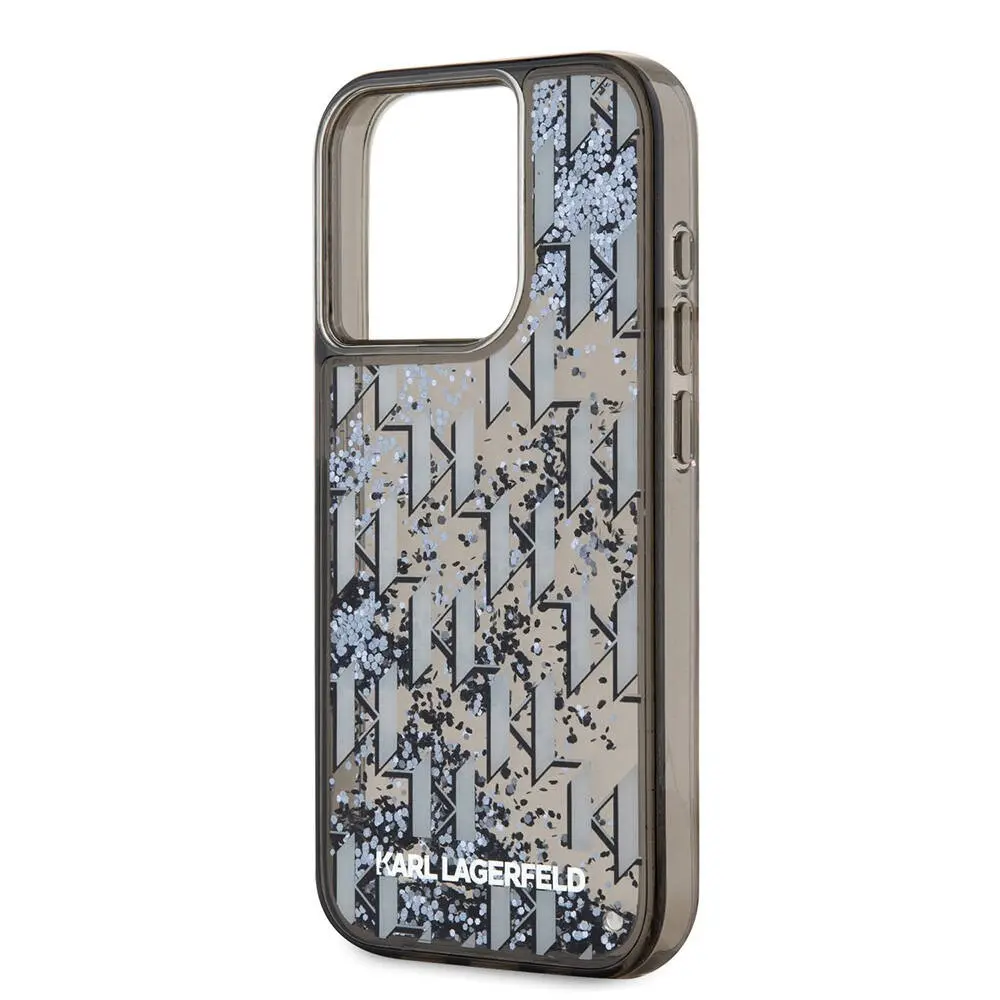 iPhone 15 Pro Simli KL Yazılı Monogram Gradient Kılıf - Karl Lagerfeld