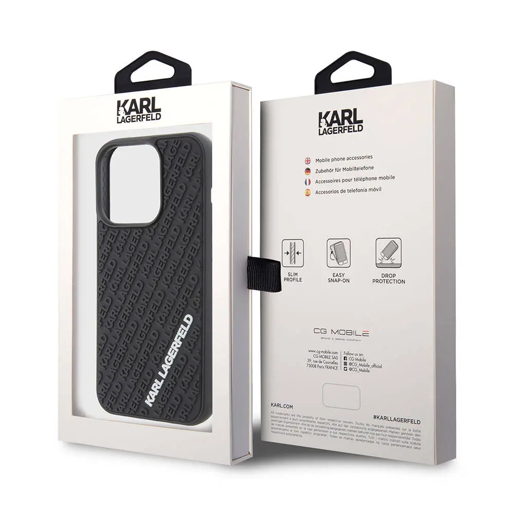 iPhone 15 Pro Silikon Kılıf, 3D Multi Logo - Karl Lagerfeld