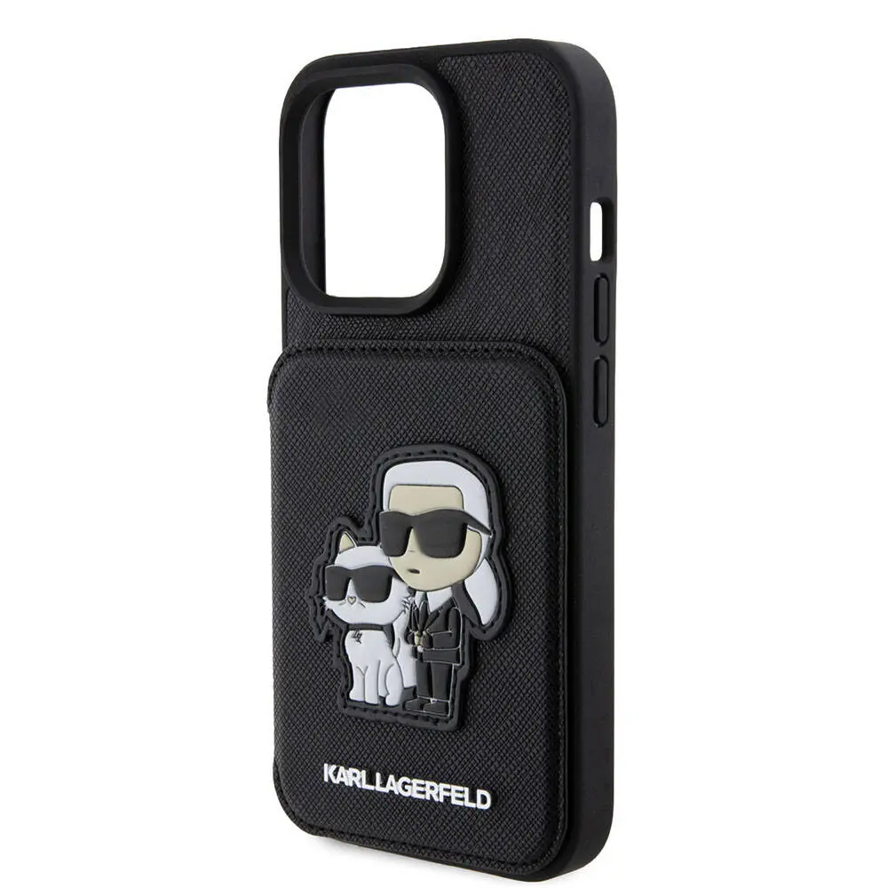 iPhone 15 Pro Standlı Kartlıklı Saffiano Kılıf - Karl Lagerfeld K&C