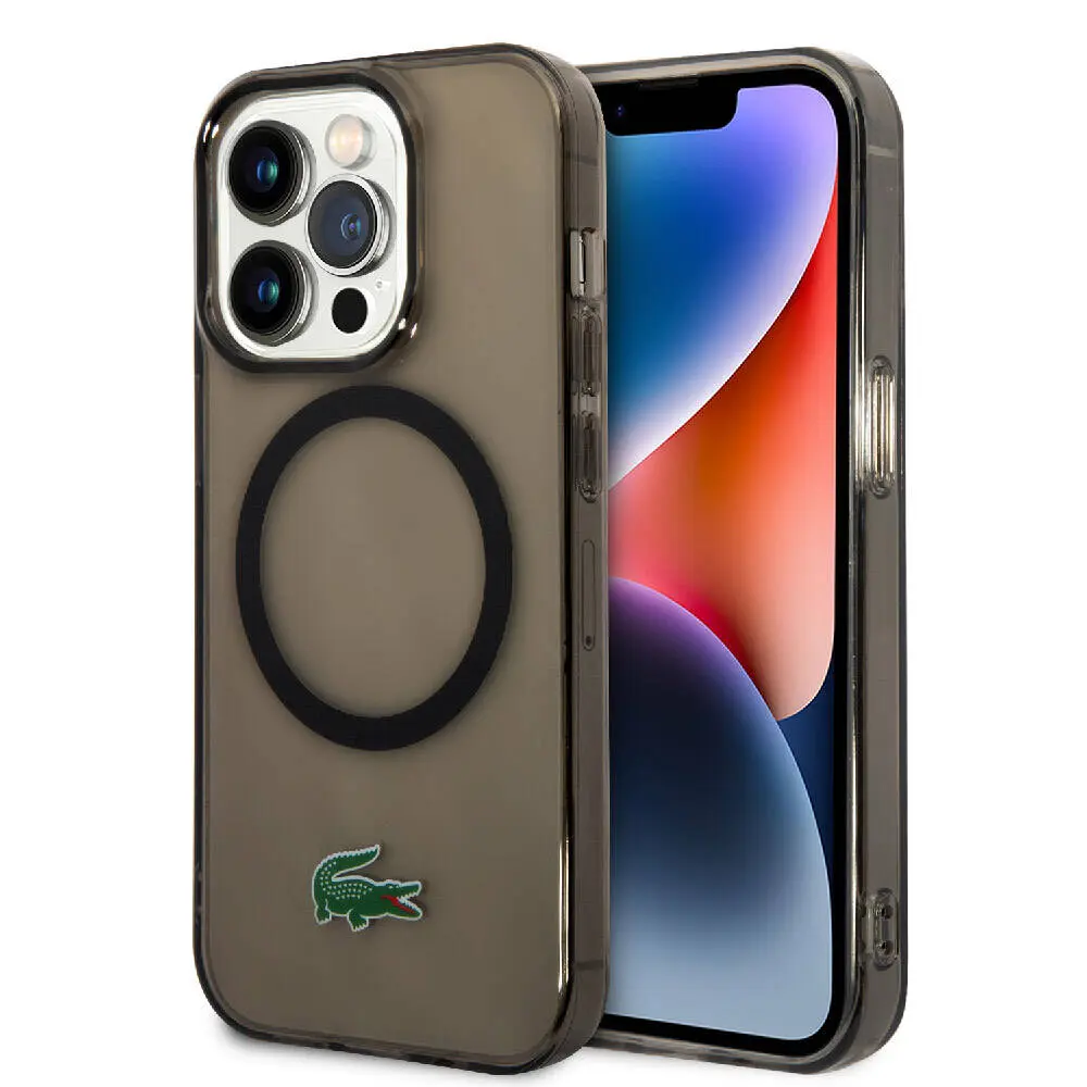 iPhone 15 Pro MagSafe Uyumlu Şeffaf Kılıf - Lacoste Timsah Logo