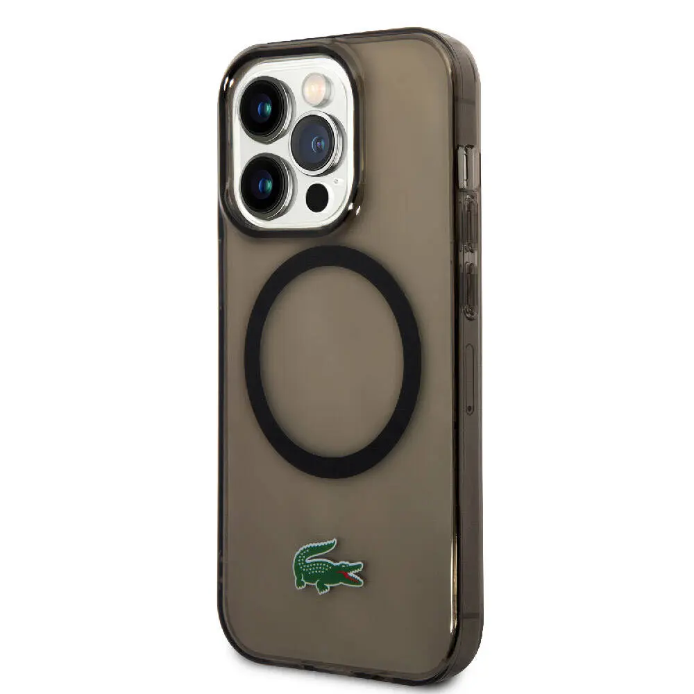 iPhone 15 Pro MagSafe Uyumlu Şeffaf Kılıf - Lacoste Timsah Logo