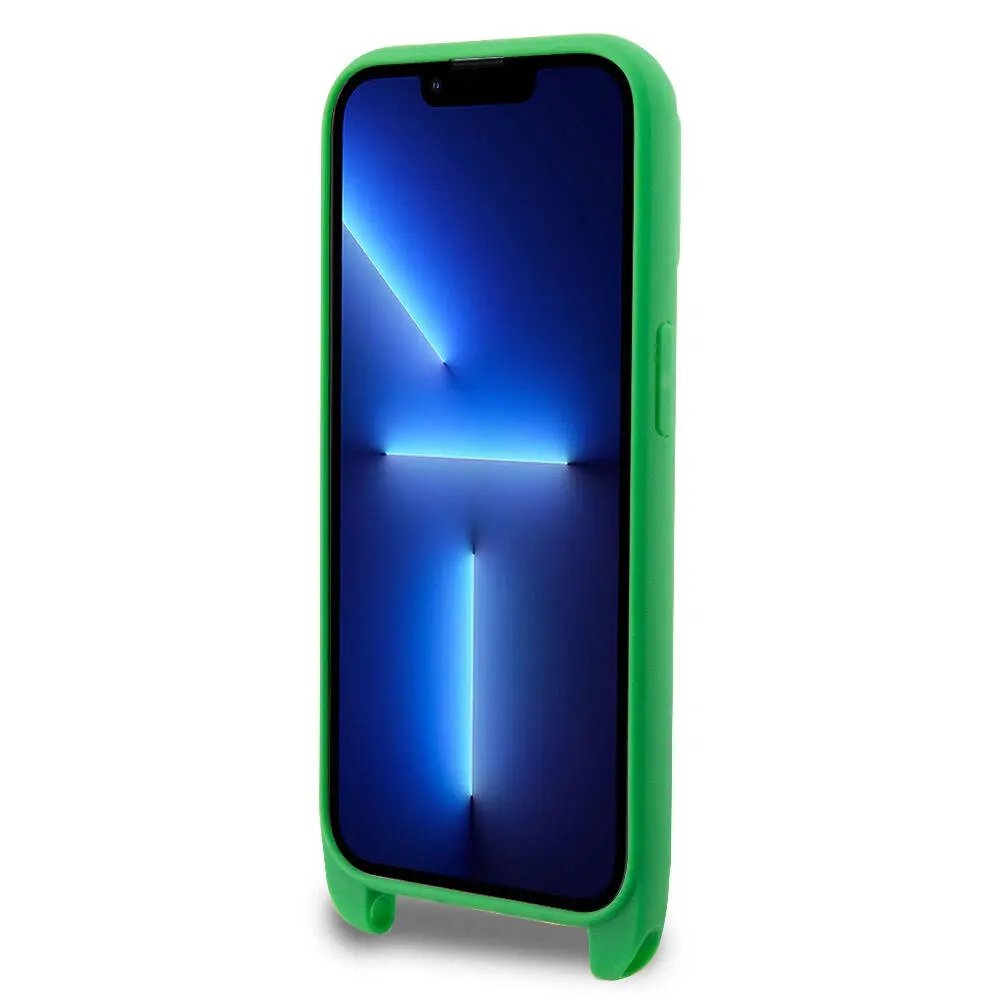 iPhone 15 Pro PU Pike Desenli Askılı Kılıf - Lacoste Lisanslı