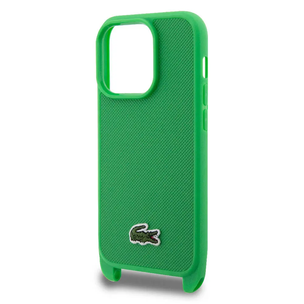 iPhone 15 Pro PU Pike Desenli Askılı Kılıf - Lacoste Lisanslı