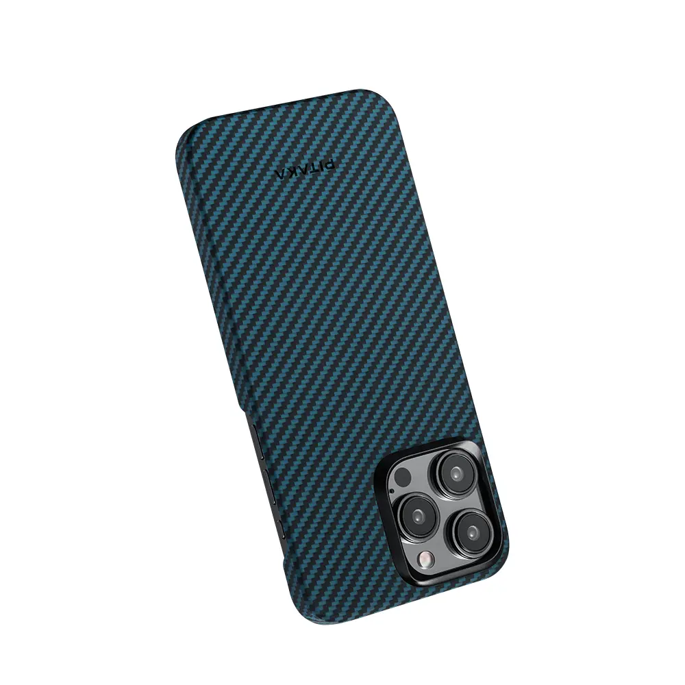 iPhone 15 Pro MagSafe Uyumlu Aramid Fiber Kılıf - Pitaka Ultra-Slim Classic