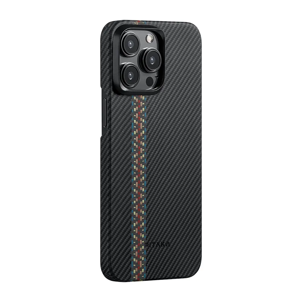 iPhone 15 Pro MagSafe Uyumlu Aramid Fiber Kılıf - Pitaka Tactile Woven Orchestra Rhapsody