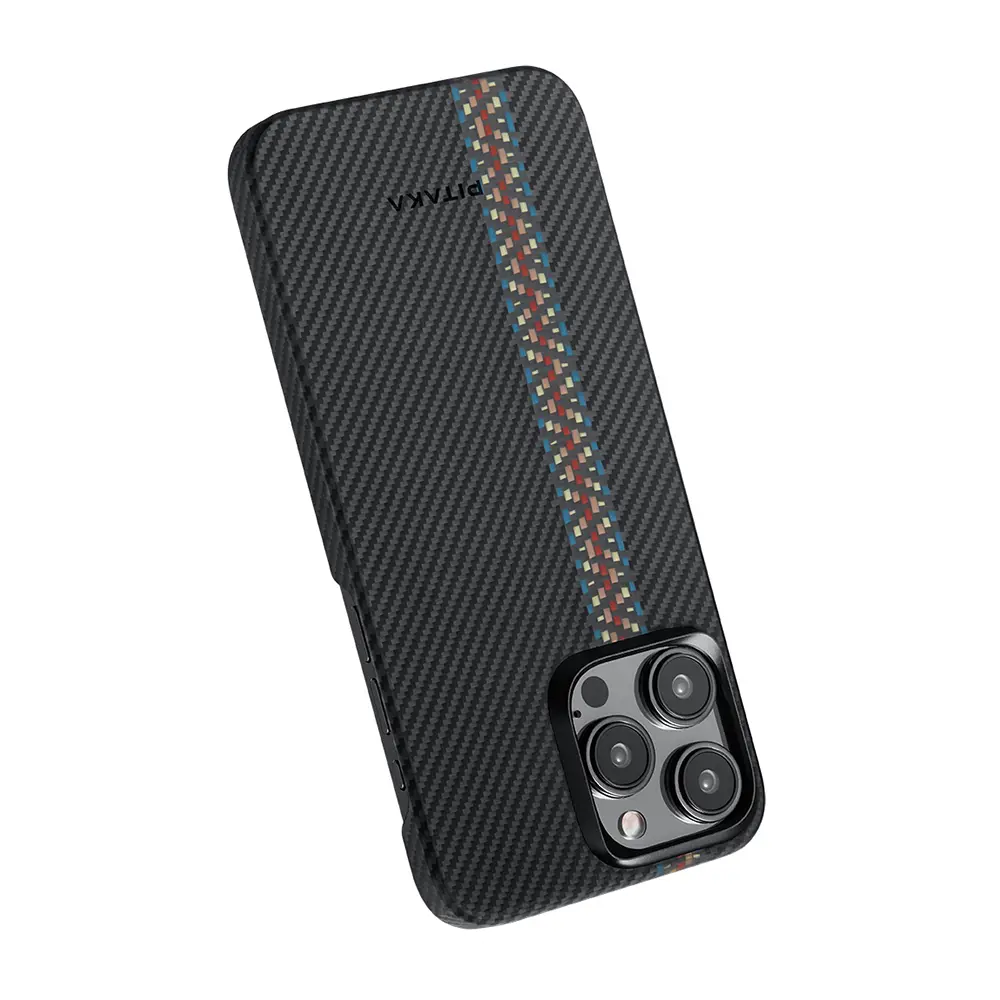 iPhone 15 Pro MagSafe Uyumlu Aramid Fiber Kılıf - Pitaka Tactile Woven Orchestra Rhapsody
