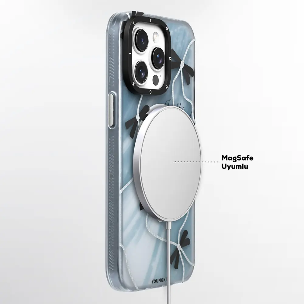 iPhone 15 Pro MagSafe Uyumlu Çift Katmanlı Kılıf - Youngkit Star&Butterfly