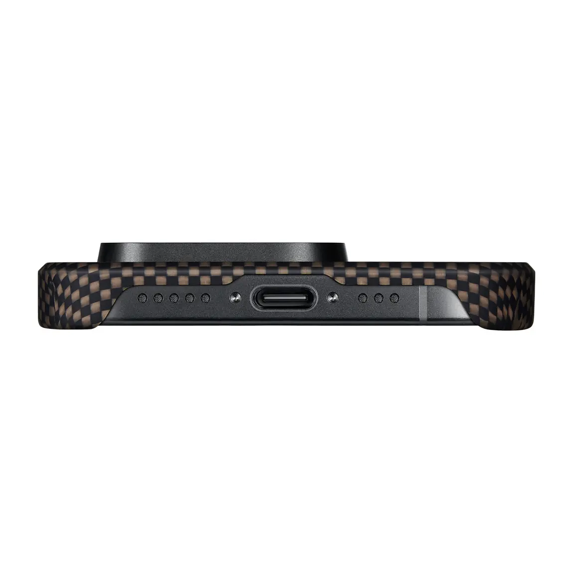 iPhone 15 Pro MagSafe Uyumlu Aramid Fiber Kılıf - Pitaka Tactile Woven Sunset-Moonrise