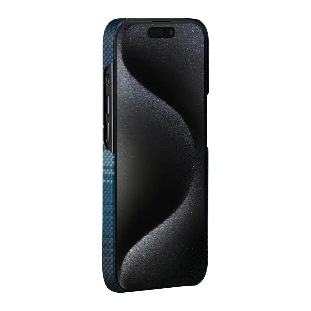iPhone 15 Pro MagSafe Uyumlu Aramid Fiber Kılıf - Pitaka Sunset-Moonrise Moonrise