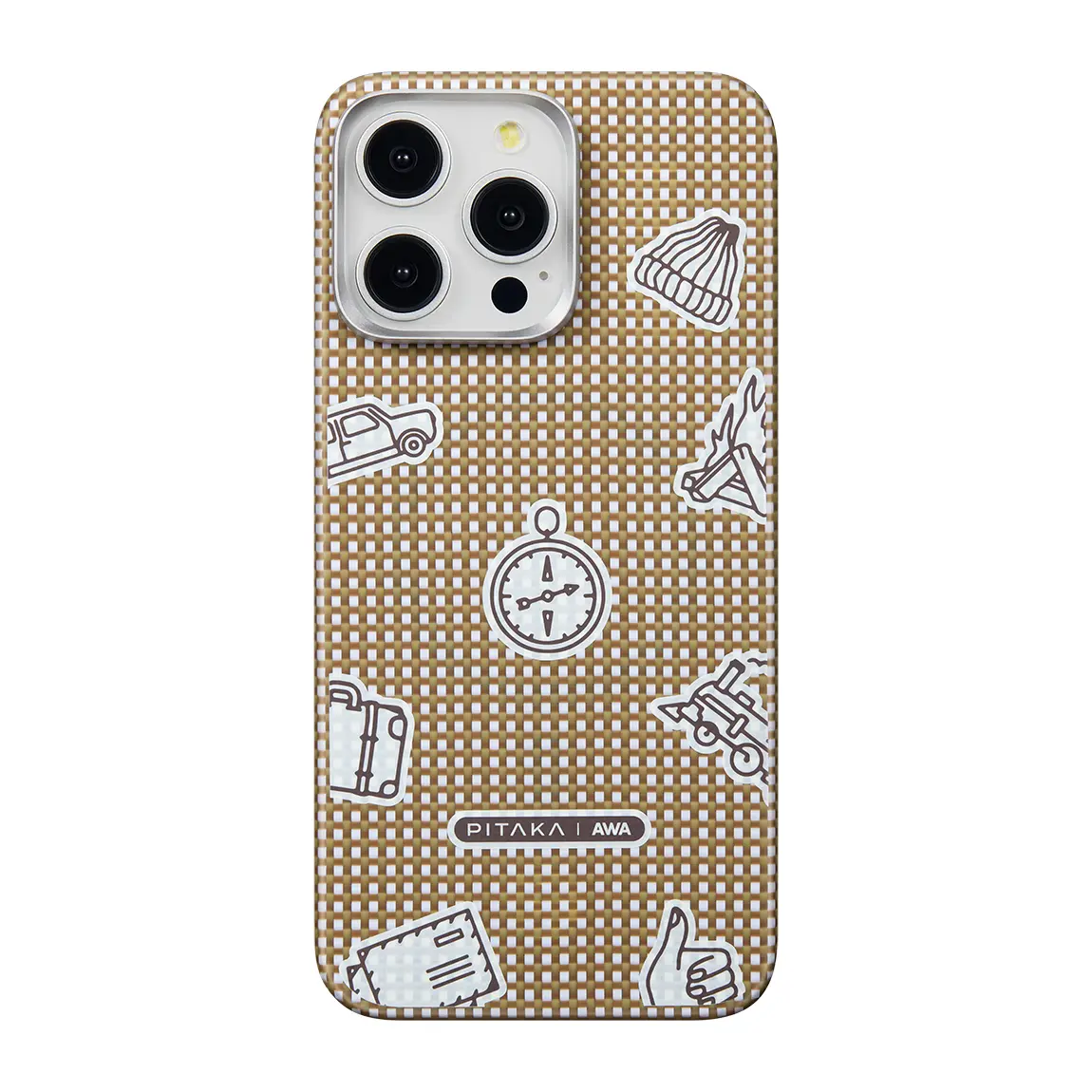iPhone 15 Pro MagSafe Uyumlu Aramid Fiber Kılıf - Pitaka Ultra-Slim Classic Canyon