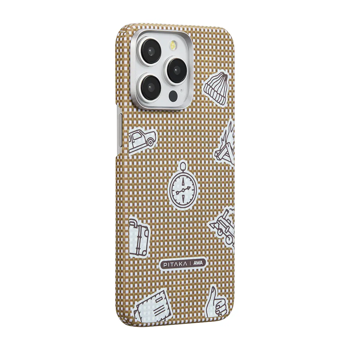 iPhone 15 Pro MagSafe Uyumlu Aramid Fiber Kılıf - Pitaka Ultra-Slim Classic Canyon